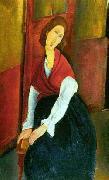 Amedeo Modigliani Jeanne Hebuterne in Red Shawl china oil painting artist